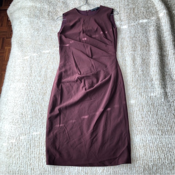 Gucci Burgundy Ruched Side Slim Fitting Short Dress 36 - Picture 4 of 15